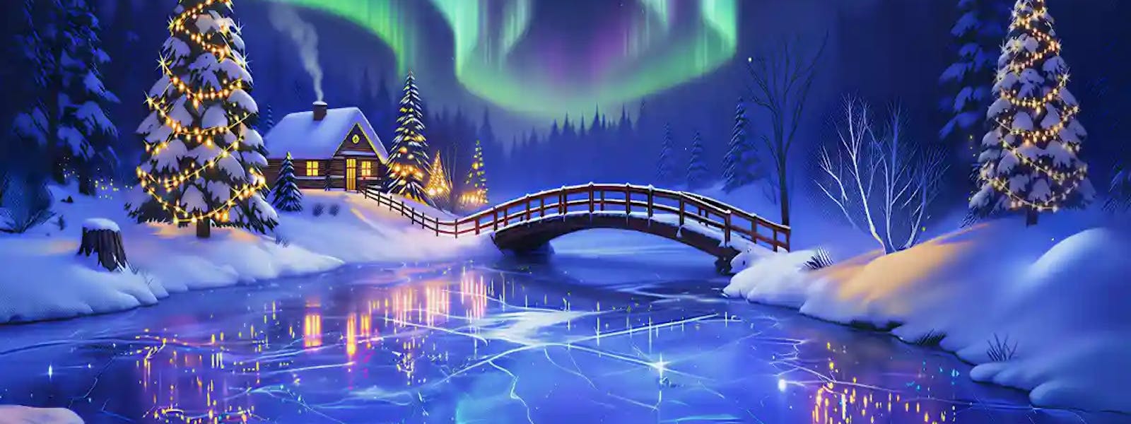 Big Bass Christmas Frozen Lake Background