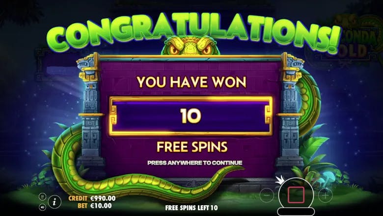 Anaconda Gold Free Spins