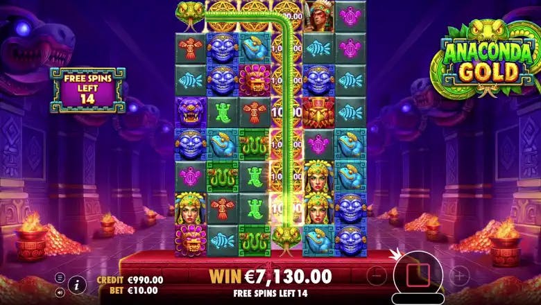Anaconda Gold Free Spins Feature