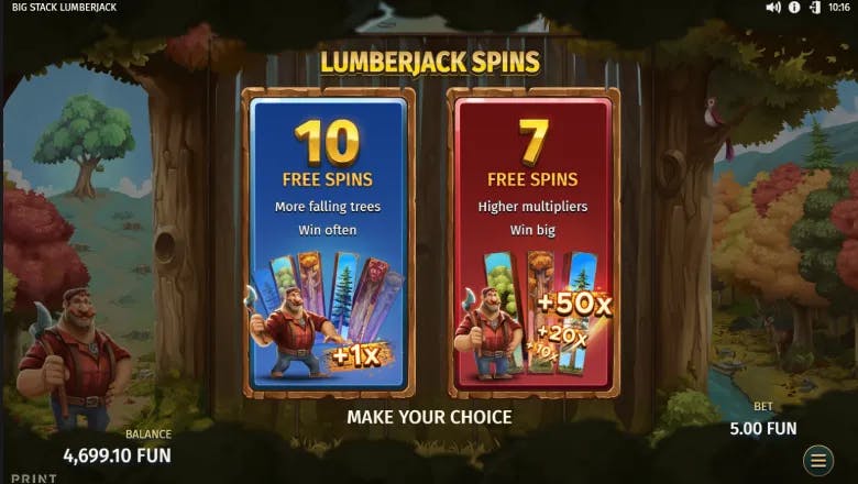 Big Stack Lumberjack Bonus pick