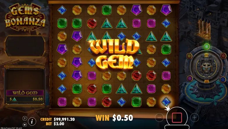 Gems Bonanza Wild Spin Feature