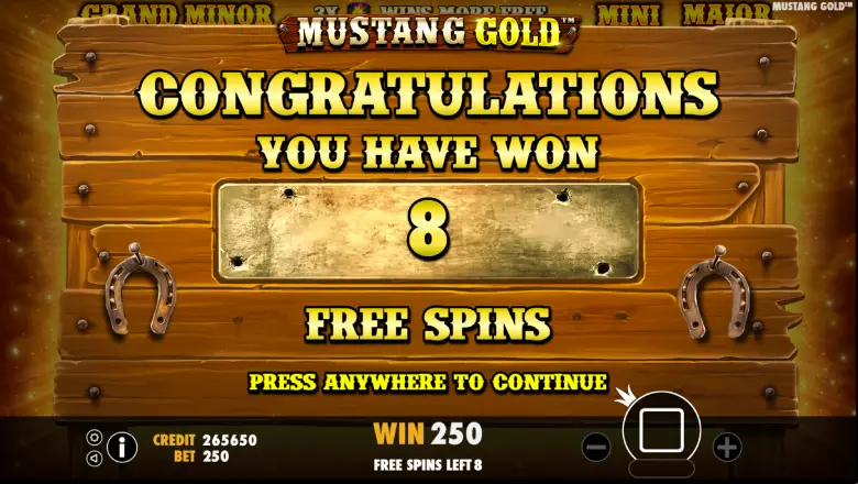 Mustang Gold Free Spins