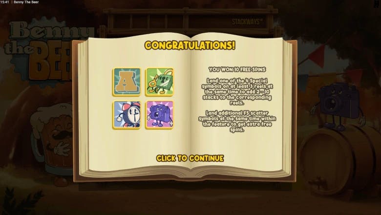 Benny the Beer Free spins