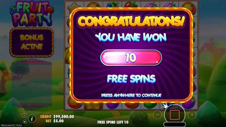 Fruit Party Free Spins
