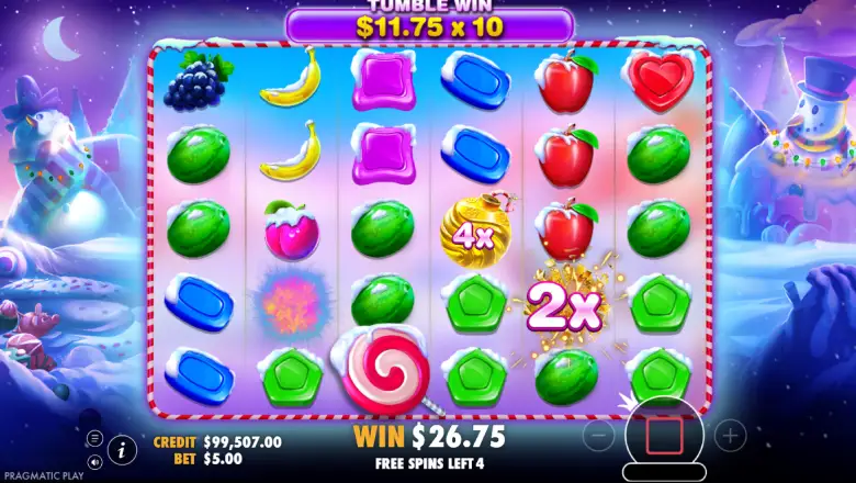 Sweet Bonanaza Xmas Bonus Round Gameplay