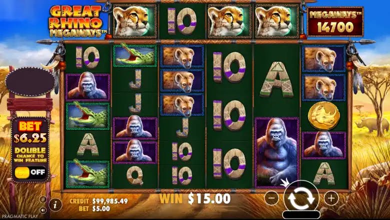 Great Rhino Megaways Gameplay