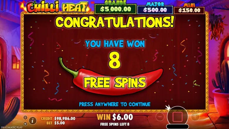 Chilli Heat Free Spins