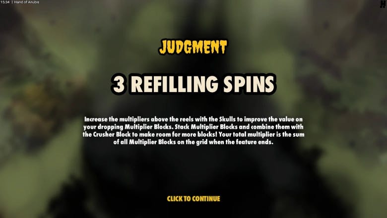 Hand of Anubis Judgement round