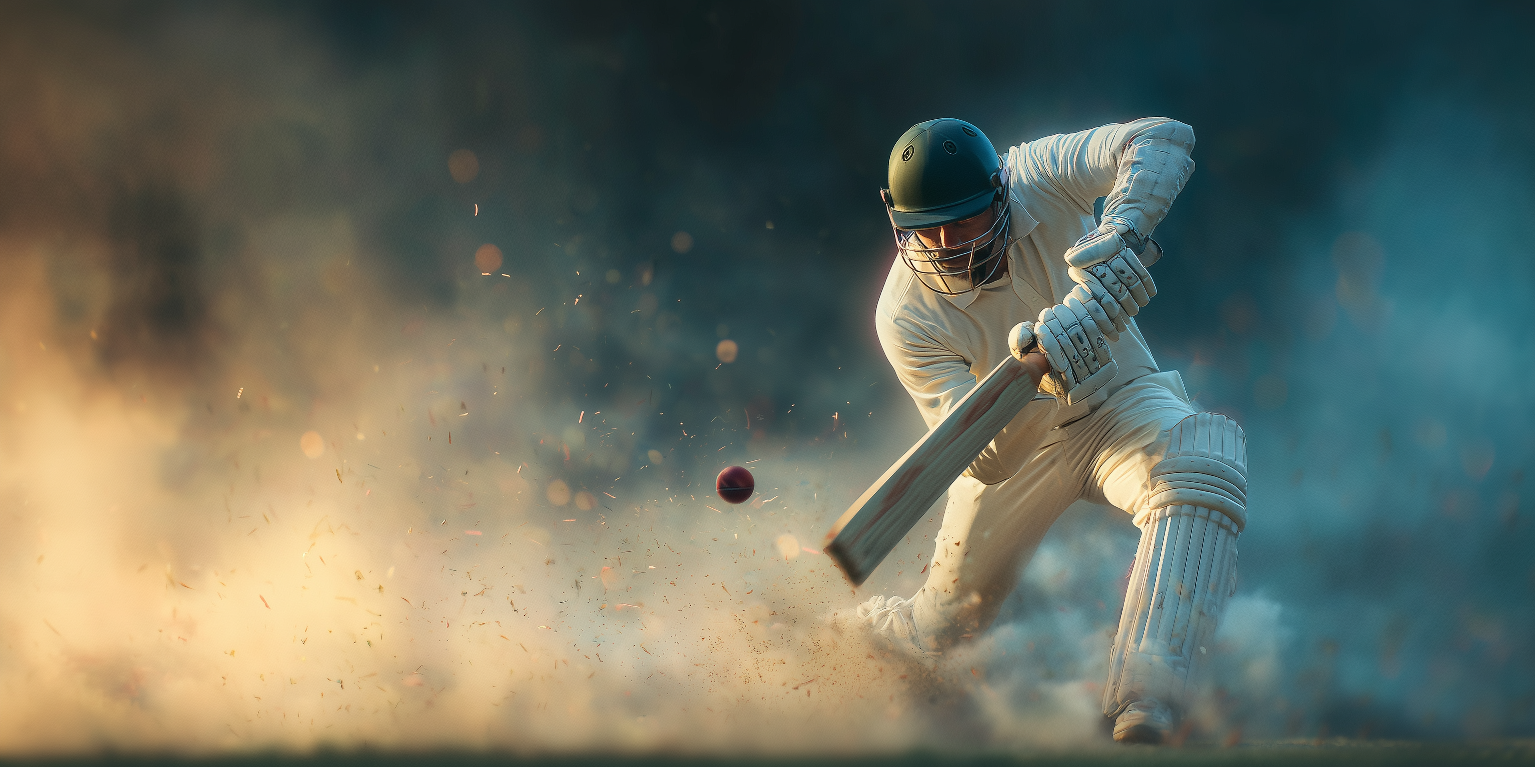 Image of england player batting cricket ball