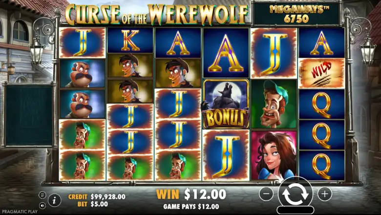Curse of the Werewolf Megaways Gameplay