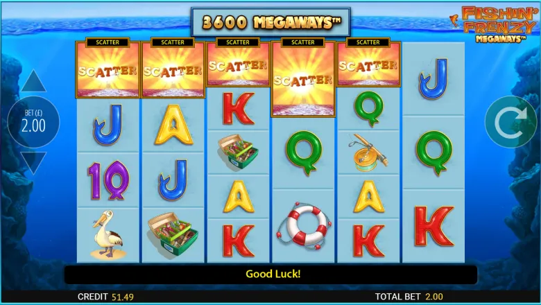 Fishin' Frenzy Megaways Scatters