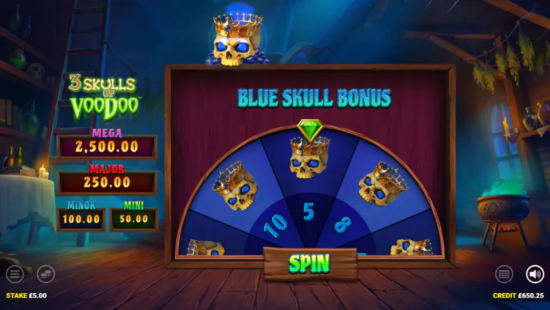 3 Skulls of Voodoo bonus wheel