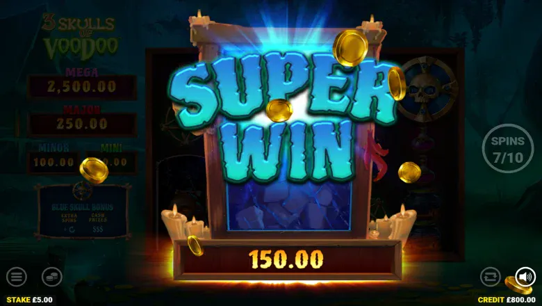 3 Skulls of Voodoo Super Win