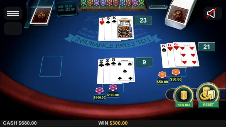Multihand Blackjack Gameplay