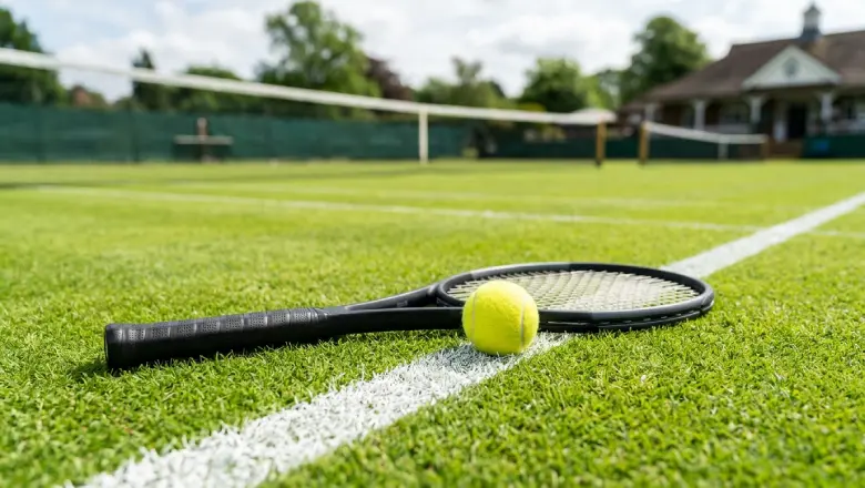 Tennis racket and ball