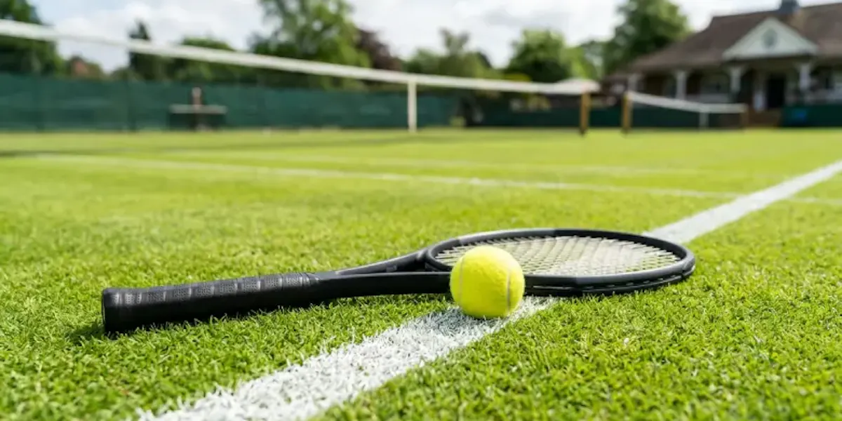 Tennis racket and ball