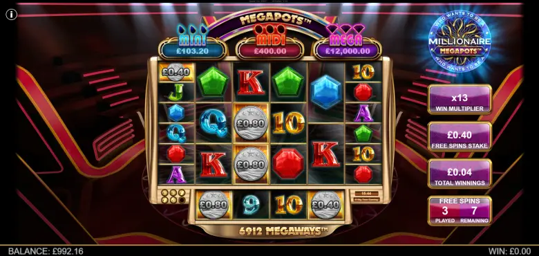 Millionaire Megapots Bonus Round