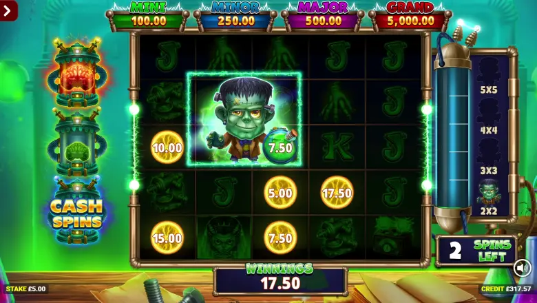 Frankensteins Fortune frankie spins