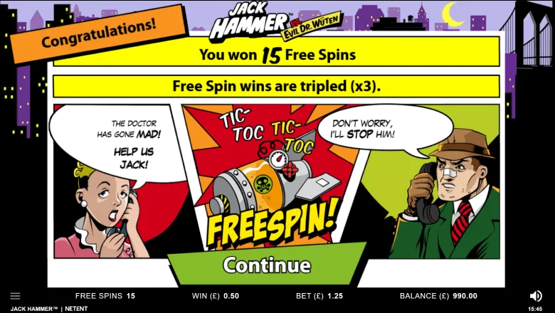 Jack Hammer free Spins