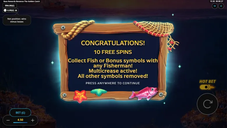 Bass Rewards Bonanza The Golden Catch Free Spins
