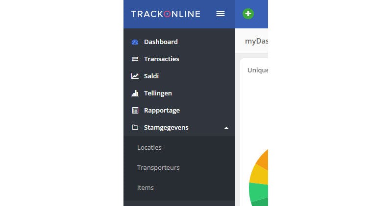 TrackOnline emballage stamgegevens