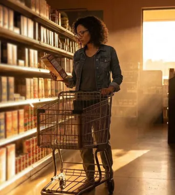Woman shopping for groceries