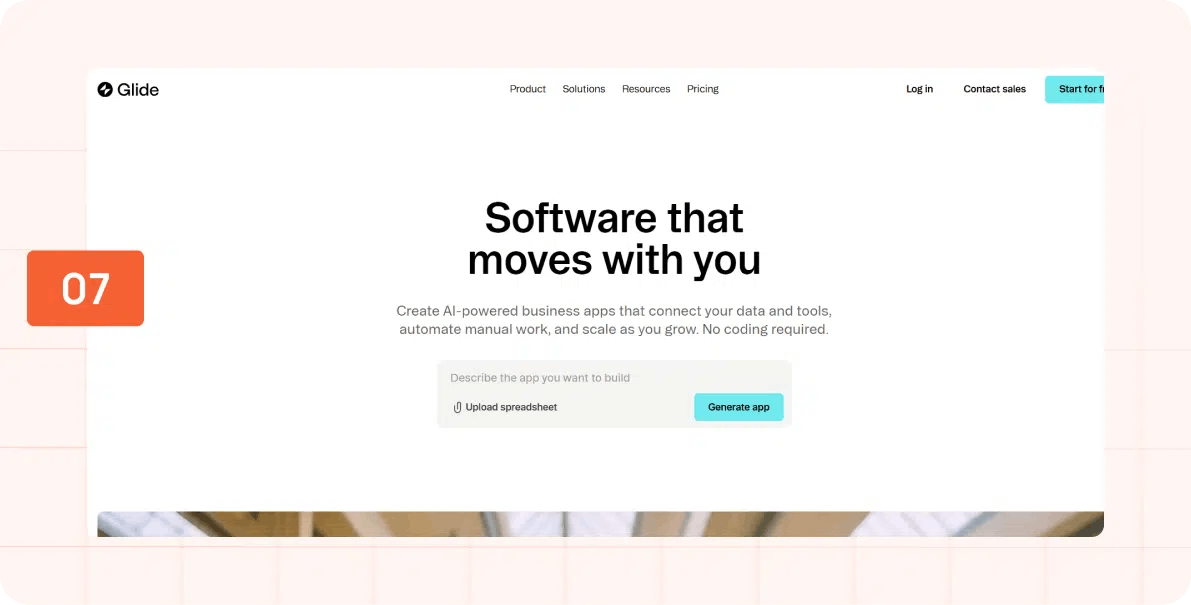 Glide helps users create polished mobile apps from spreadsheets, ideal for building MVPs beyond labs.