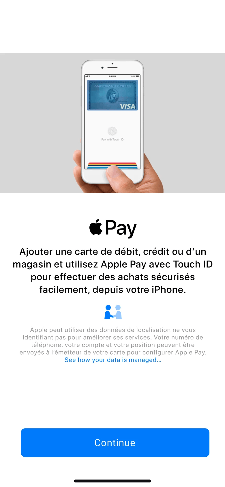 Apple pay écran de l'application BforBank