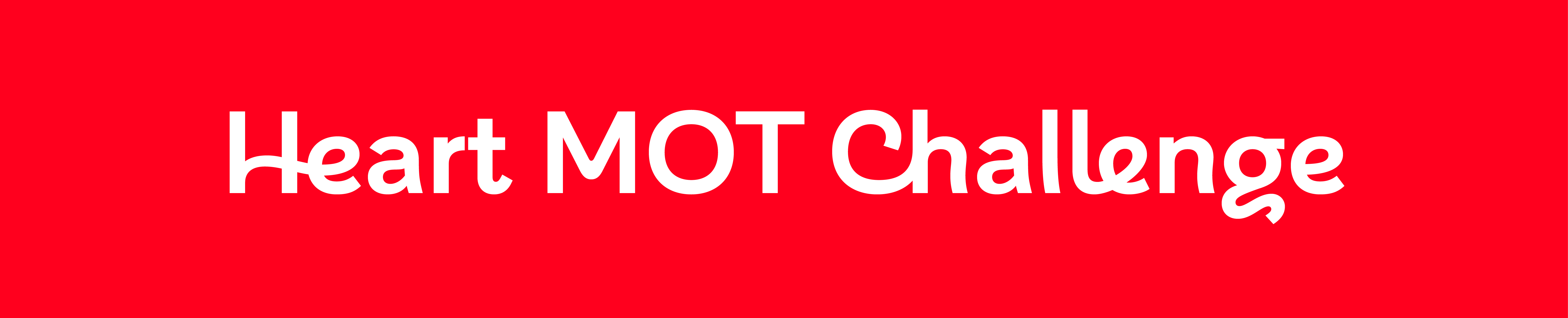 Heart MOT Challenge logo on red background.