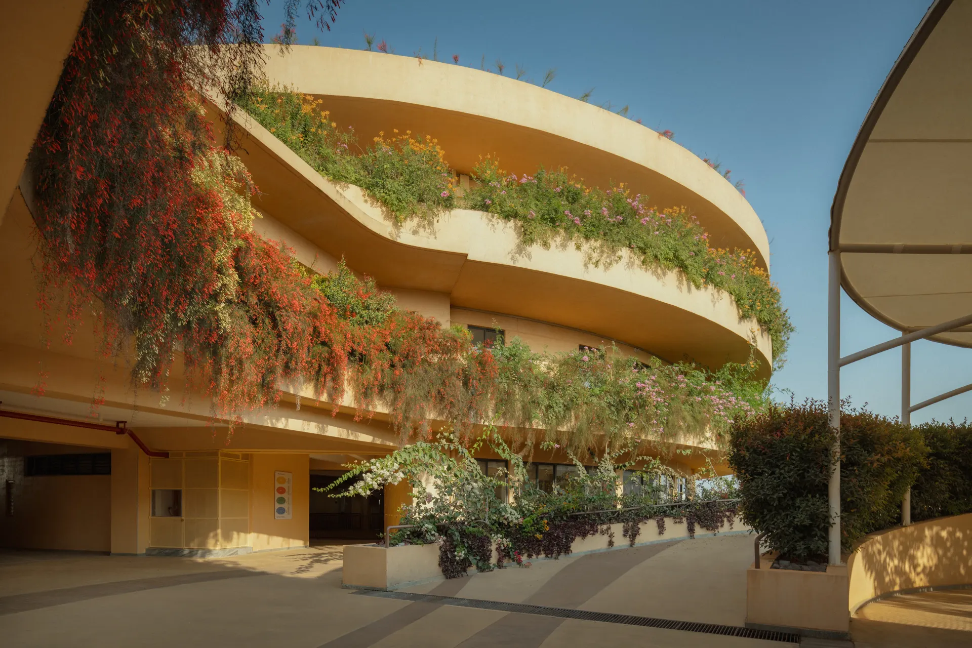 View of planters in academic block