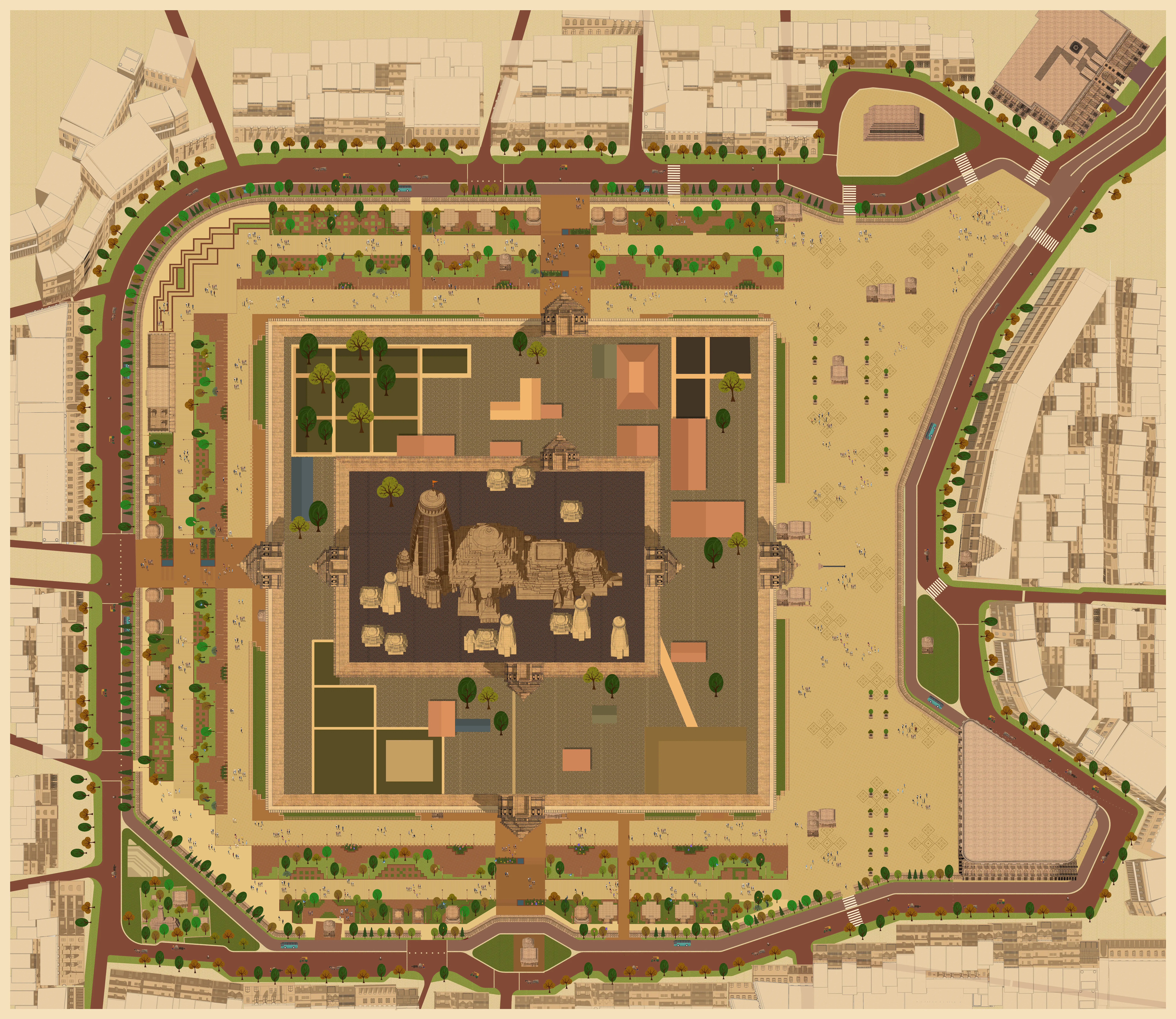 PATTACHITRA STYLE ILLUSTRATION OF THE MASTERPLAN