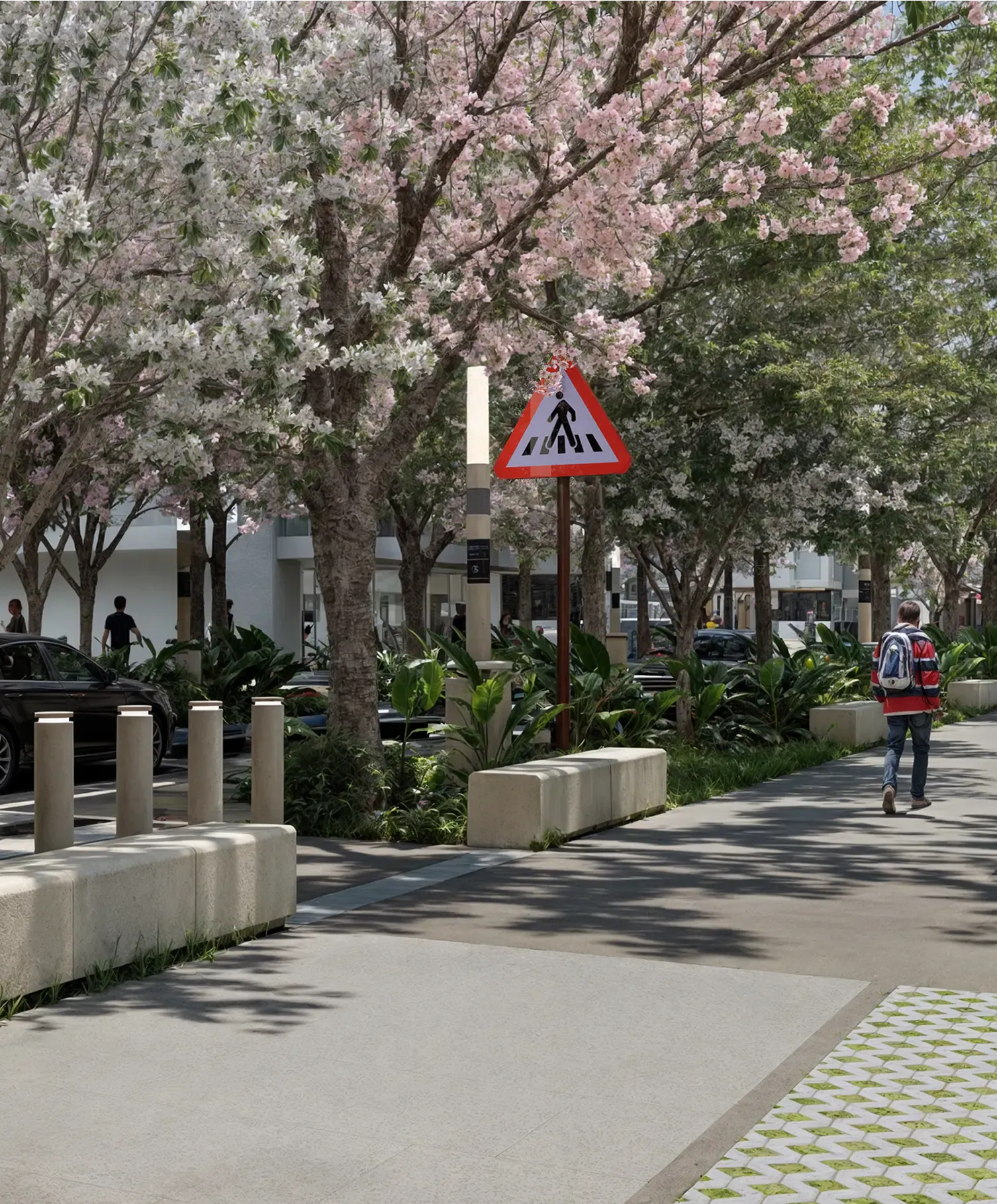 VIEW OF PEDESTRIAN WALKWAY