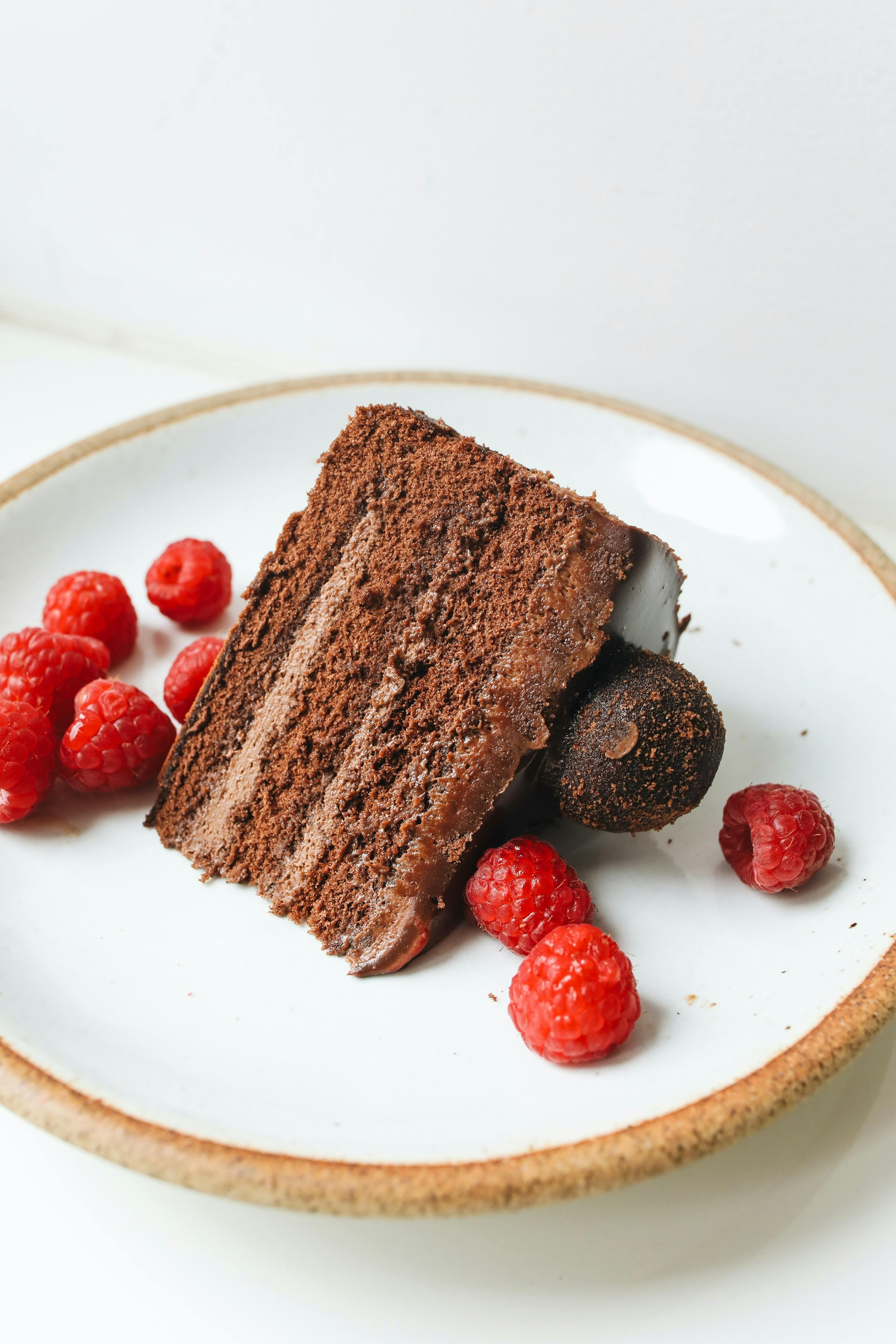 Chocolate cake with raspberry