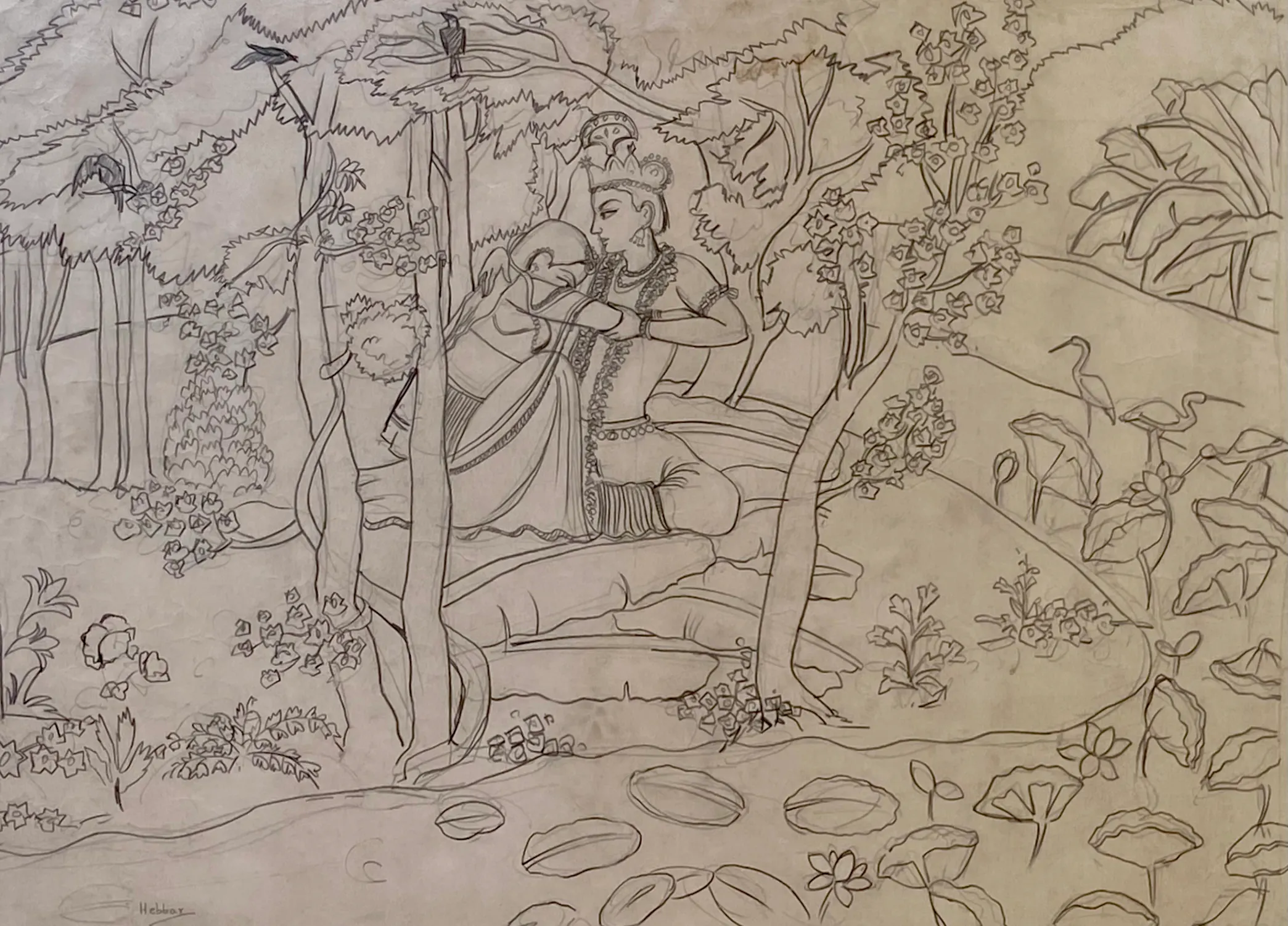 Untitled (Krishna consoling Radha)