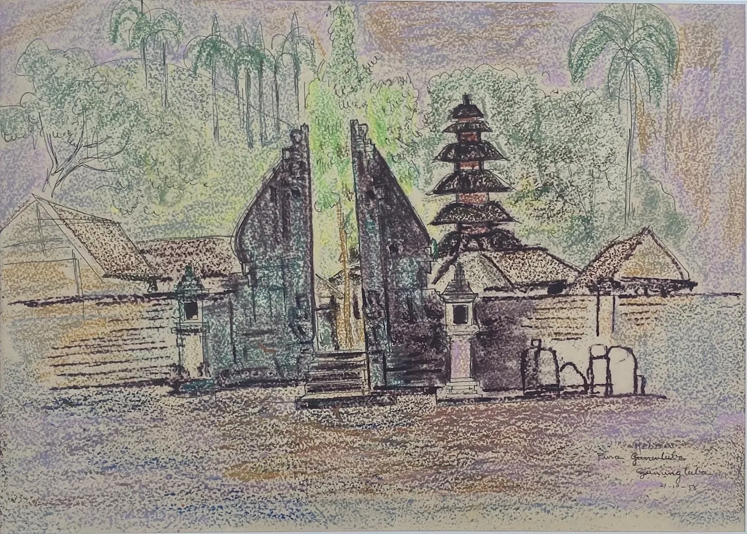 K K HEBBAR (1911 - 1996) - Pura Gunung Luba (Bali, Indonesia)