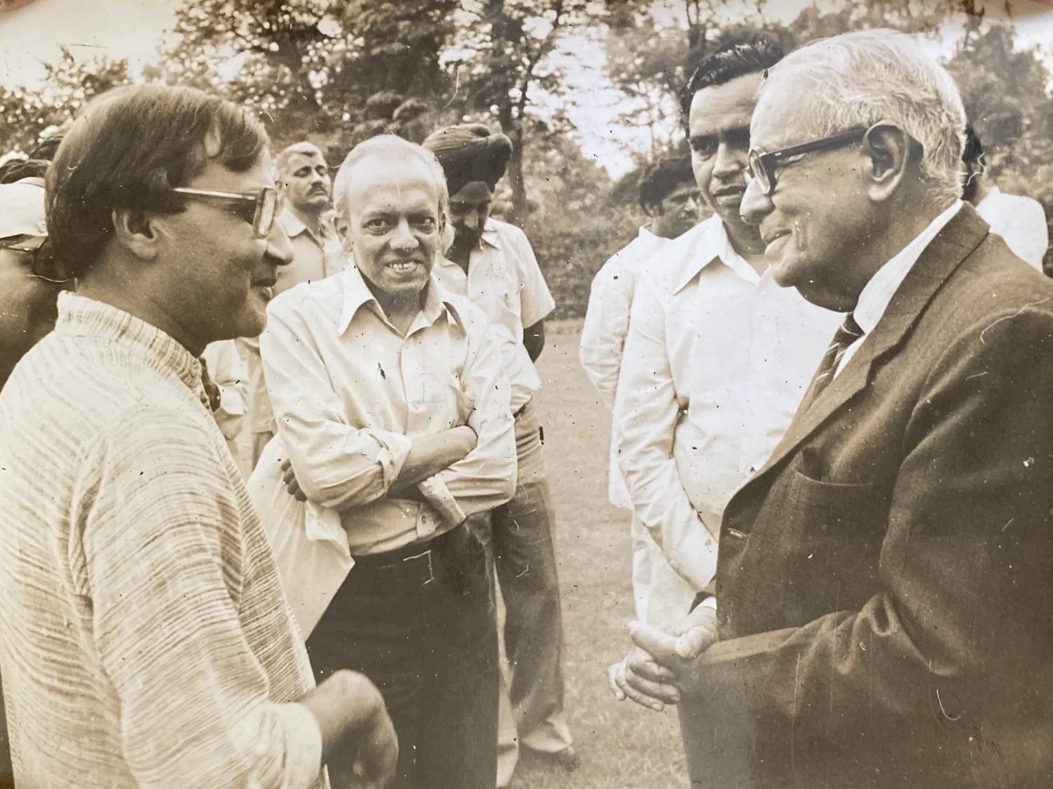 KB Goel and FN Souza with Vice-President of India, M. Hidayatullah