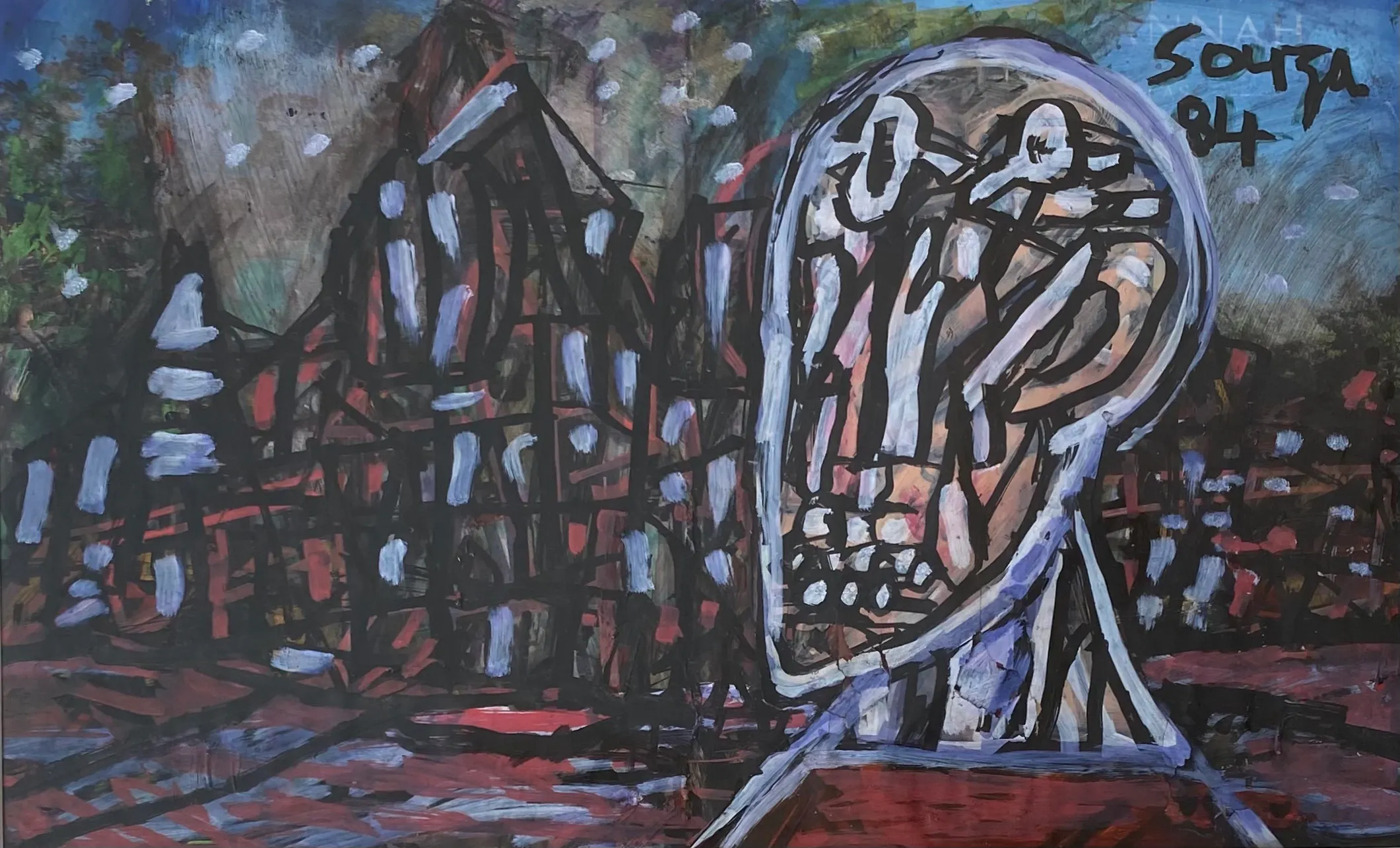 Man with Buildings