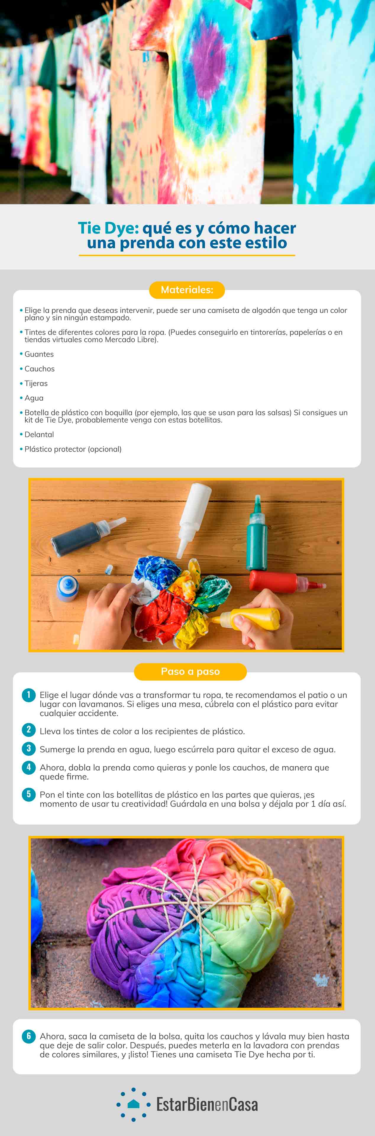 paso a paso para hacer una prenda tie dye