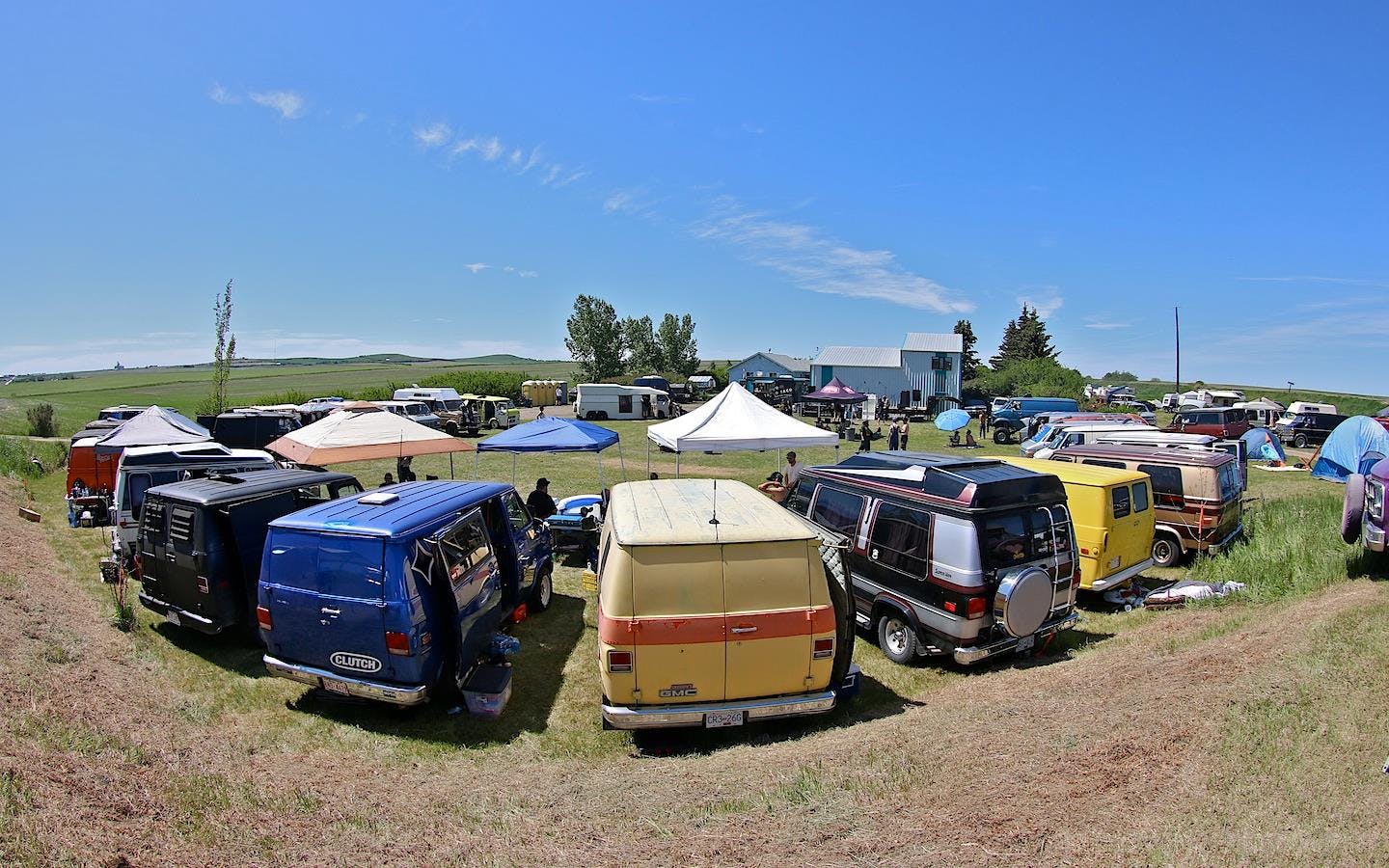 Van club enthusiasts set up in Equity, Alta. for three days and nights of of party bliss. 