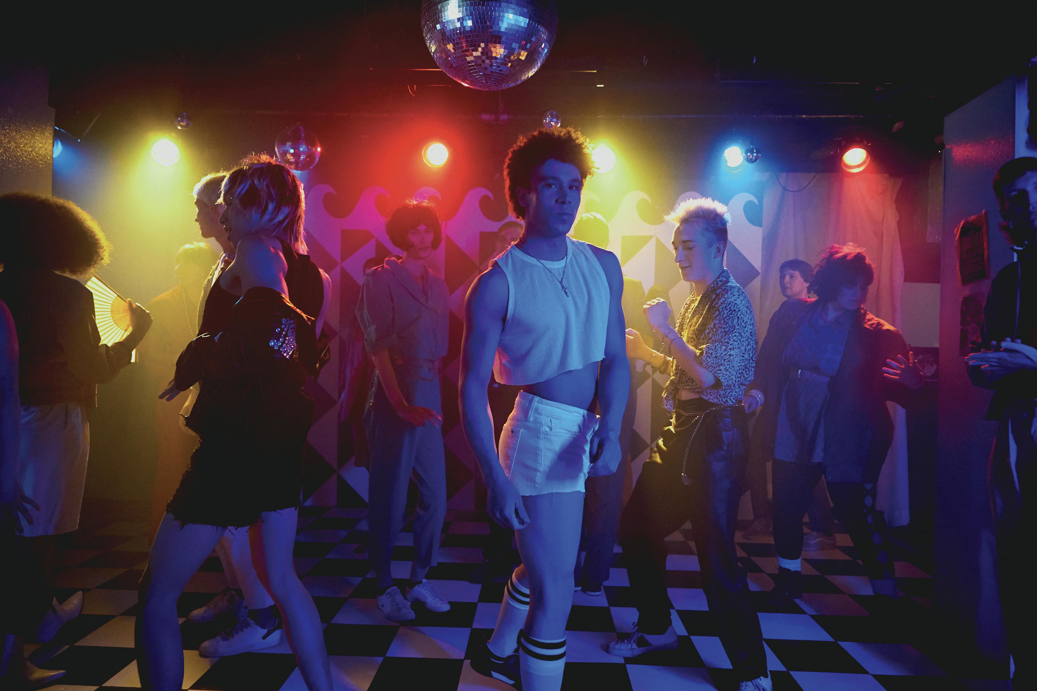 Recreating Flashback's dancefloor.