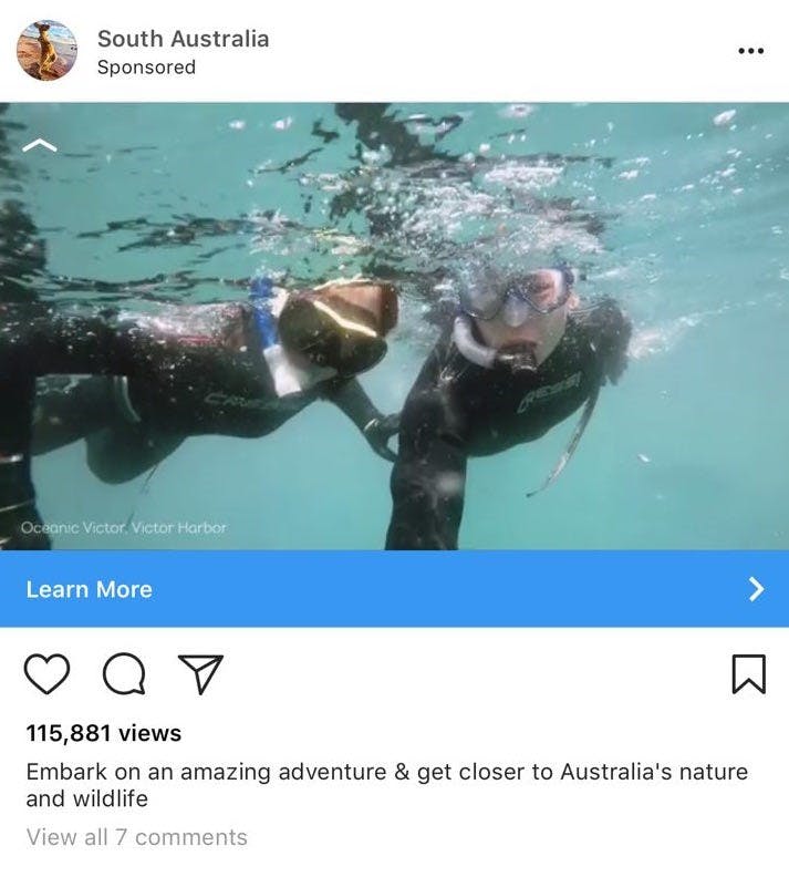 Screenshot of a South Australia post