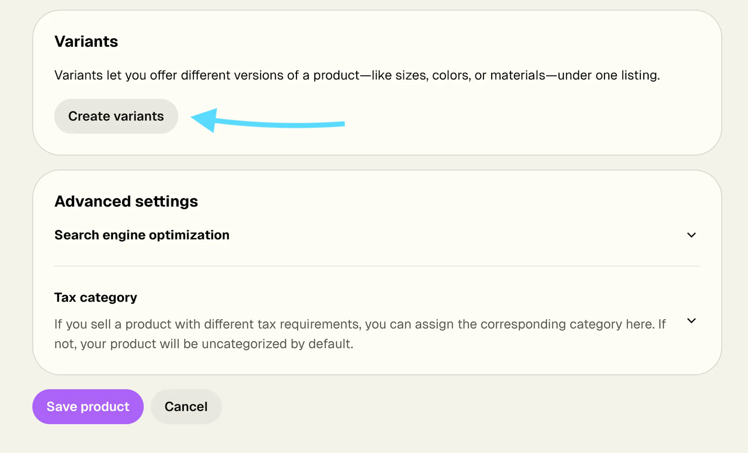 Create Code Variations Create Product Variants