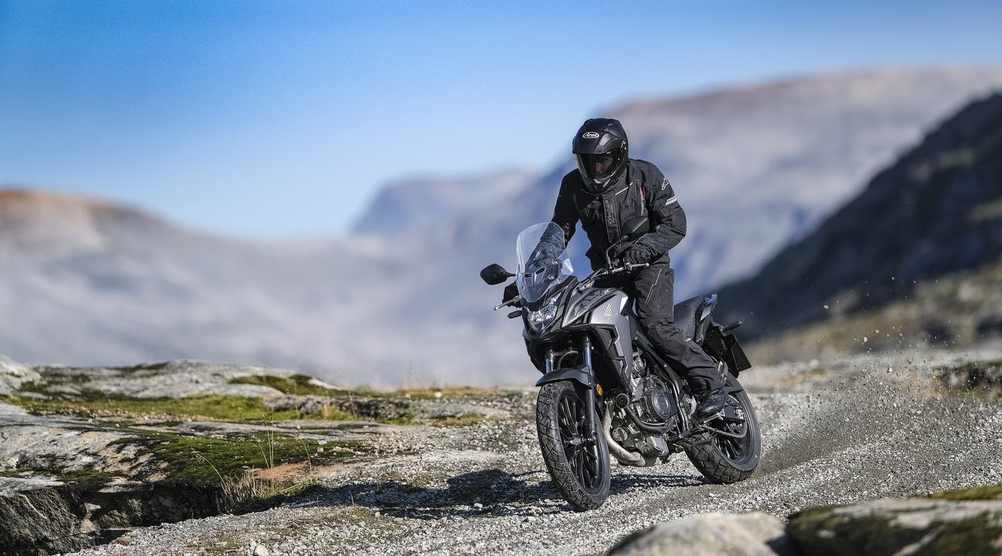 Honda CB500X on off-road track