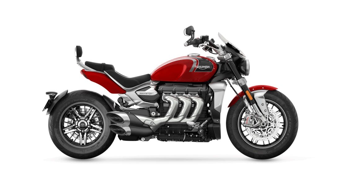 Triumph Rocket 3 GT in Carnival Red and Sapphire Black colour
