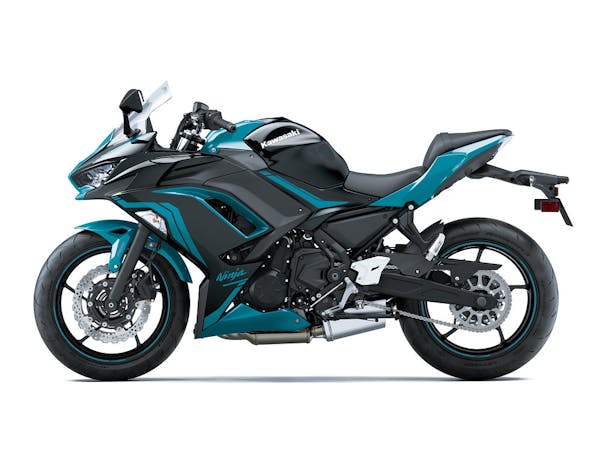 Kawasaki Ninja 650L SE in Metallic Spark Black With Pearl Nightshade Teal colour