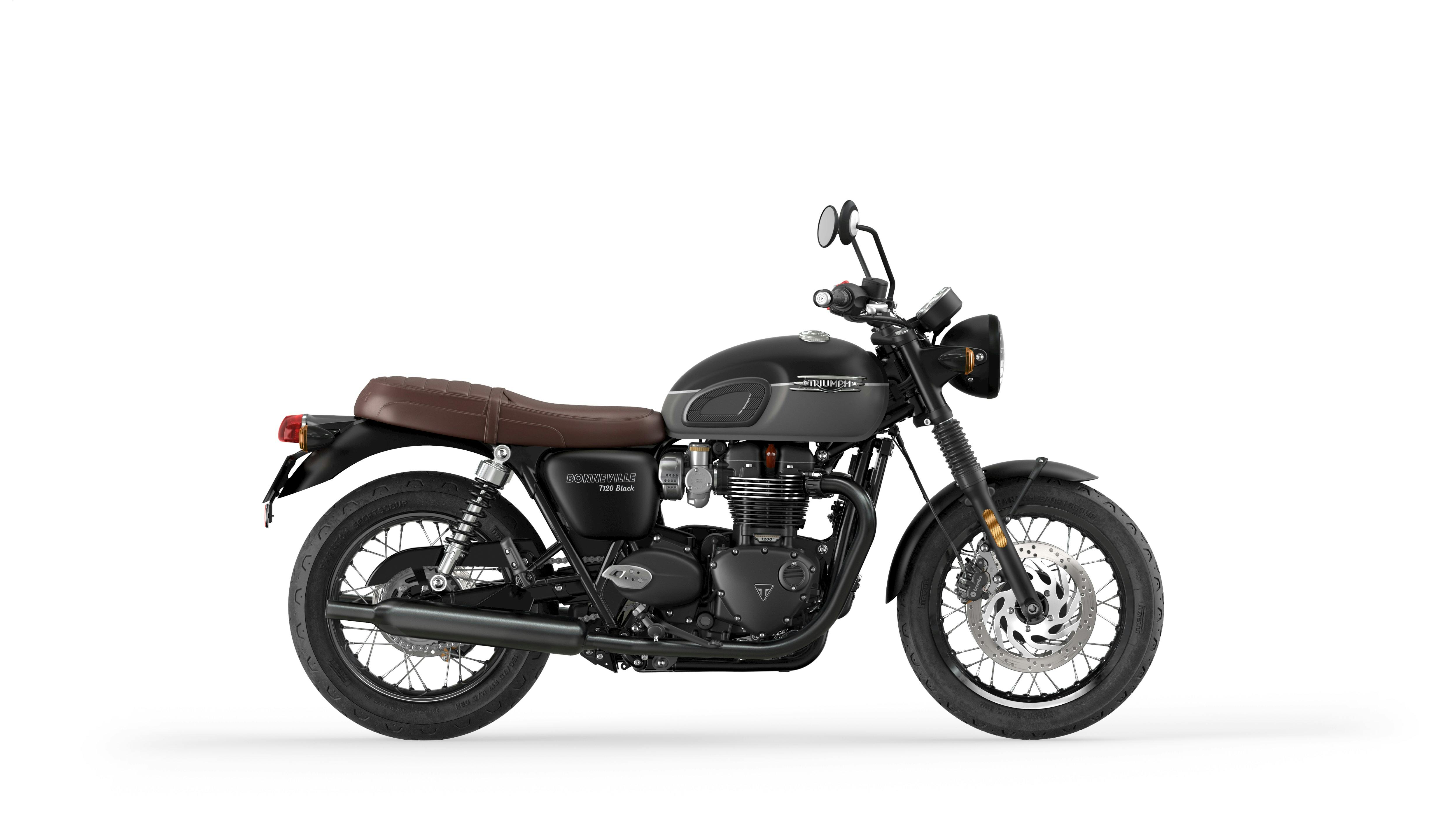 Triumph Bonneville T120 Black in matt jet black matt graphite colour
