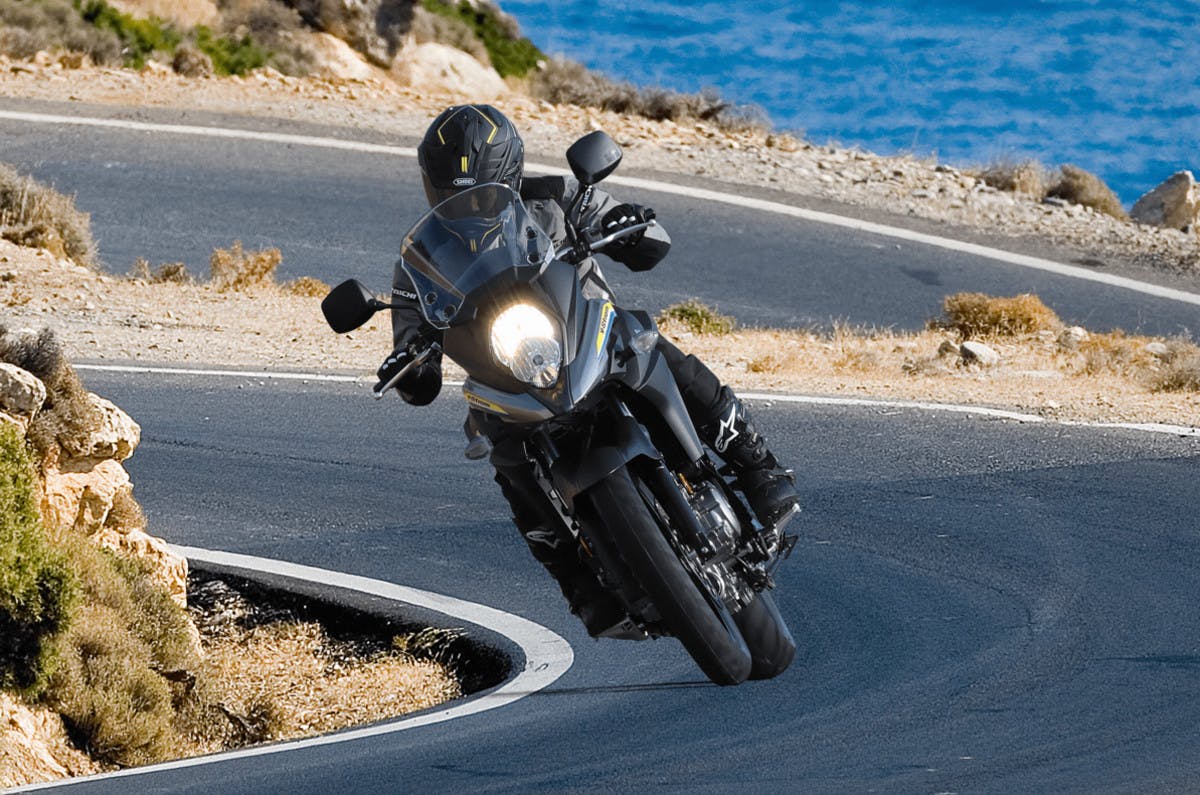 SUZUKI V-STROM 650 ABS on a hill road