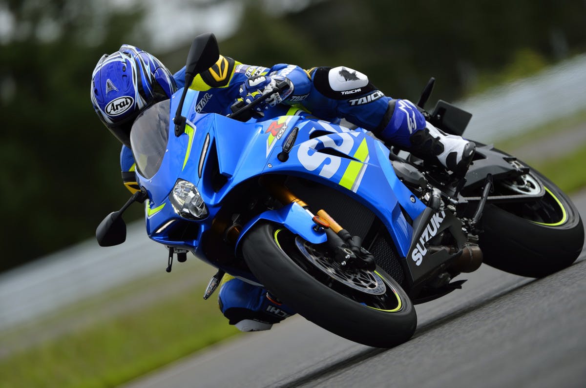 SUZUKI GSX-R1000 ABS being ridden on a race track