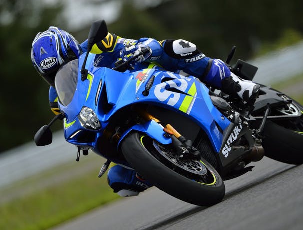 SUZUKI GSX-R1000 ABS being ridden on a race track