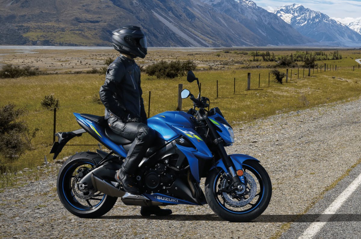 SUZUKI GSX-S1000 with a rider